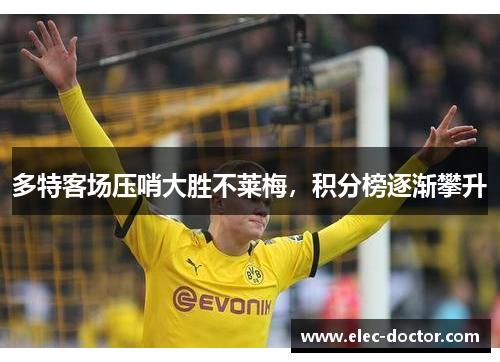 多特客场压哨大胜不莱梅，积分榜逐渐攀升